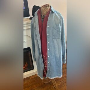 Women's Light Blue Button Down Shirt /dress new without tags